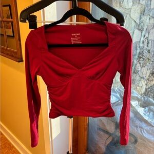 ReoRia Deep Red Long Sleeve Top
